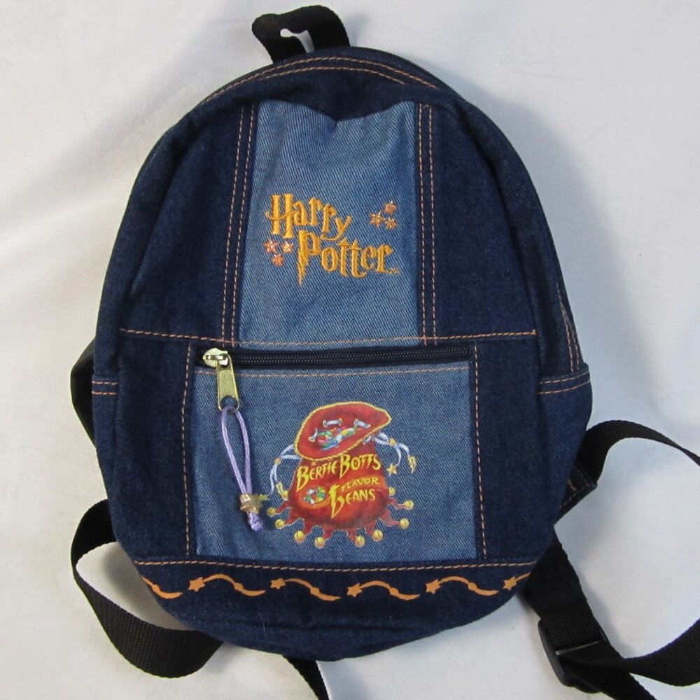 2001 Harry Potter x Bertie Botts Flavor Beans Blue Denim Small Backpack 11" x 9"